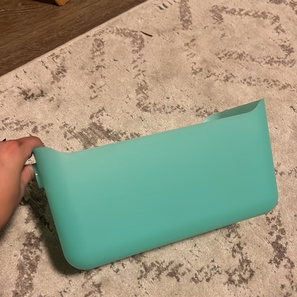 Mint green plastic basket